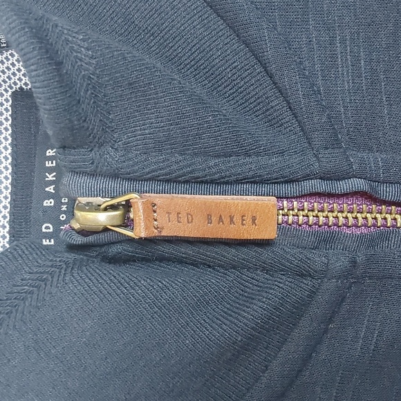 Ted Baker London Mens Black Sweater Coat Full zip Pockets Preppy Acadamia Sz.XL - Picture 3 of 12